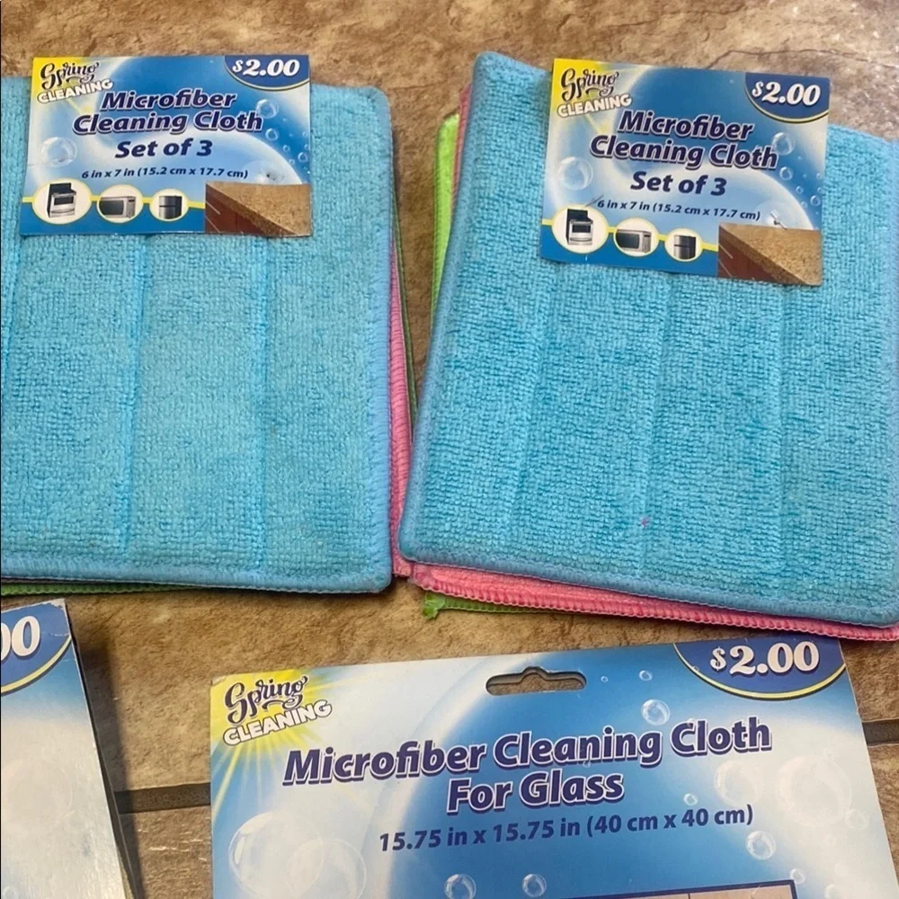 Microfiber Cleaning Cloth Set -  NWT Scrubbing  Extra Long Gloves Dusting